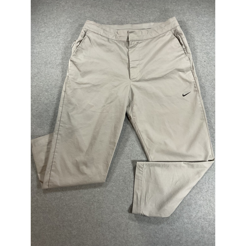 Nike Mens Sportswear Chino Pants Khaki Beige Size 32 M Side Zip Pocket 2090